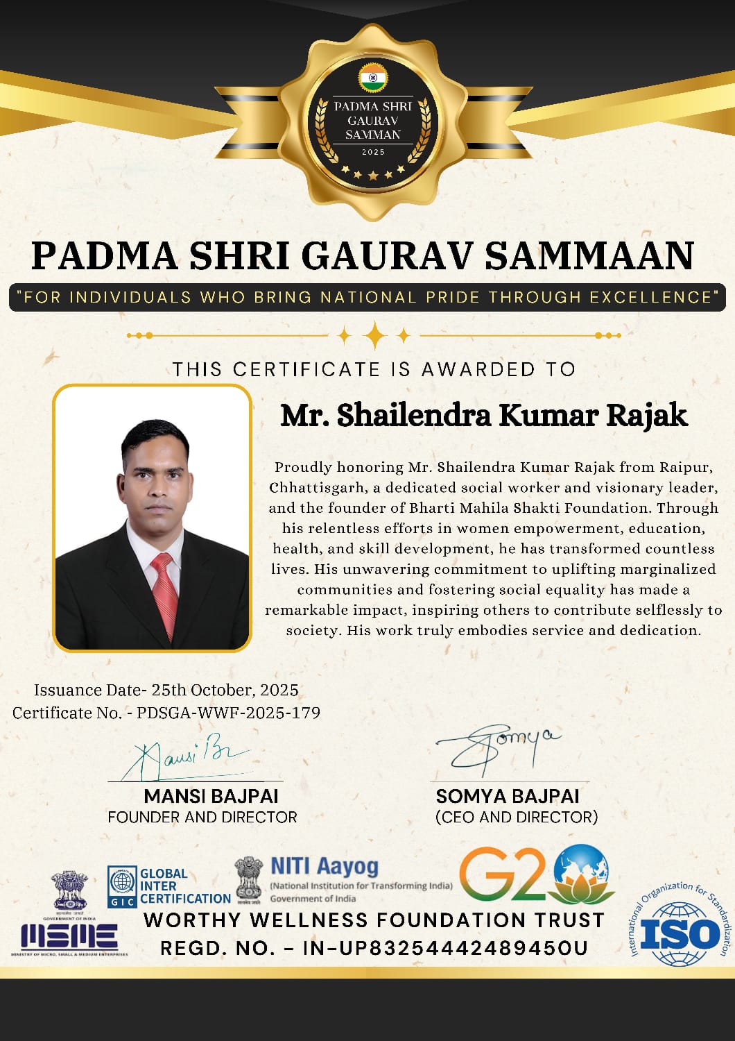 Padam Shri Gaurav Sammaan